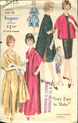 5345 60 VOG KIMONO SLV STOLE COAT 3 LENGTHS PATTERN 14,16 34,36